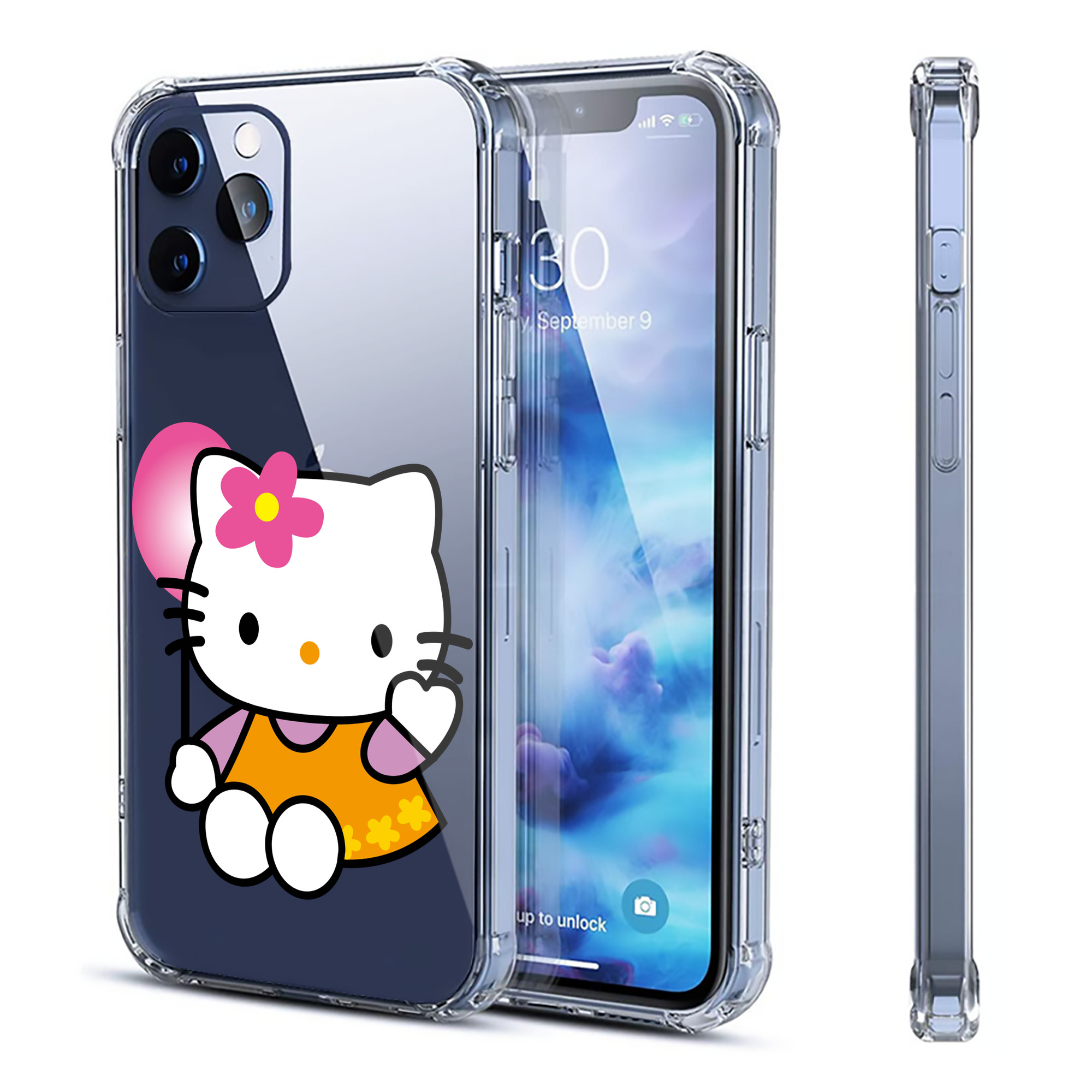 （画像用） Hello Kitty ハローキティ 【iPhone 12シリーズ対応】透明スマホケース（クリアソフトケース）